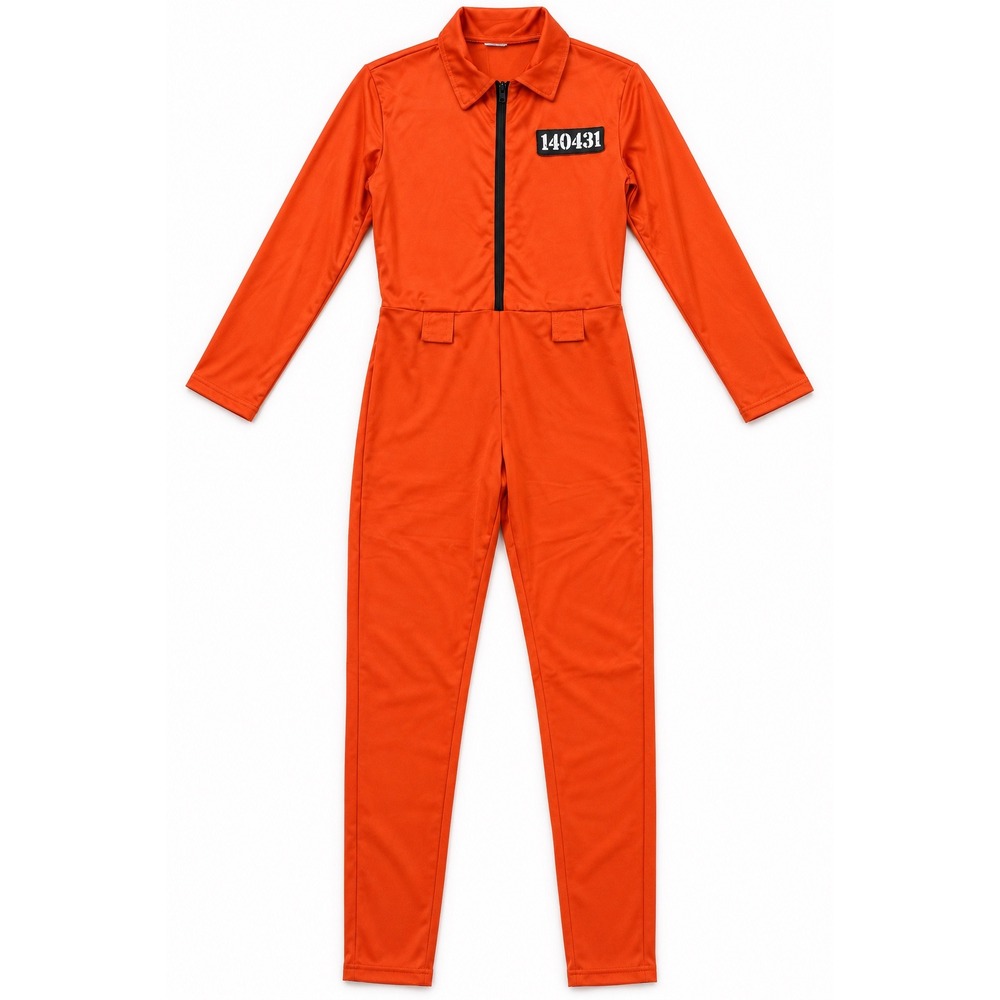 Unbranded Prisoner Jumpsuit Inmate Costume Orange Medium Halloween Cosplay